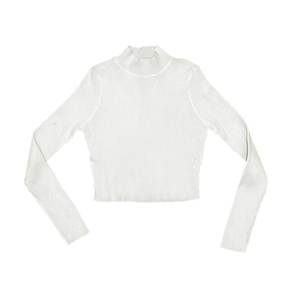 Roma Knit White Long Sleeve Top Size Large - Thumbnail 5