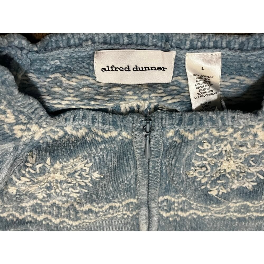 Alfred Dunner Blue Women’s Sweater Size Large 100% Acrylic - Thumbnail 2