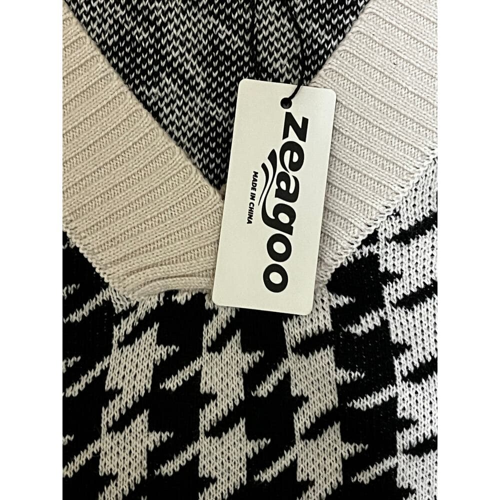 Zeagoo Women’s Houndstooth Sweater Size Large - Thumbnail 2