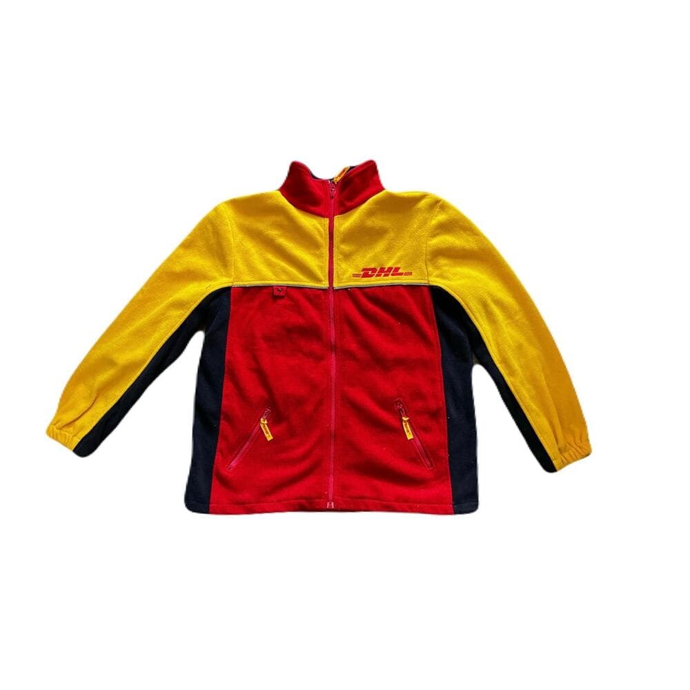 DHL Delivery Red Black Yellow Full Zip Fleece Long Sleeve size XL-XXL - Thumbnail 5