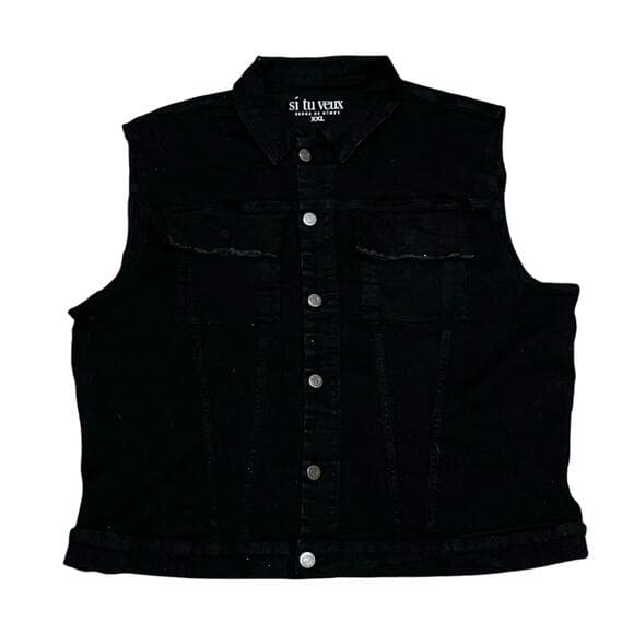Si Tu Veux Men’s Black Vest Size XXL - Thumbnail 4