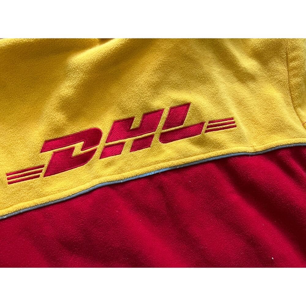 DHL Delivery Red Black Yellow Full Zip Fleece Long Sleeve size XL-XXL - Thumbnail 2