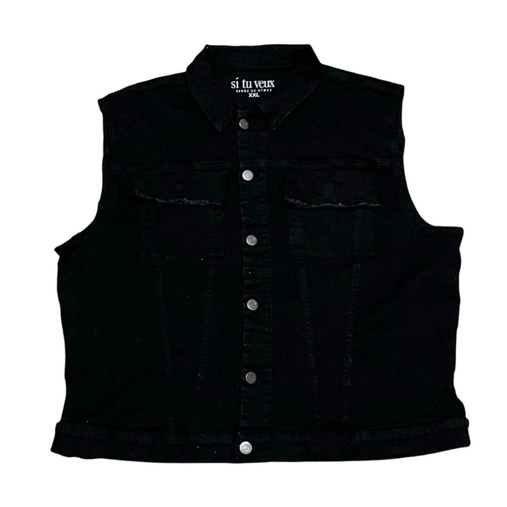 Si Tu Veux Men’s Black Vest Size XXL - Thumbnail 3