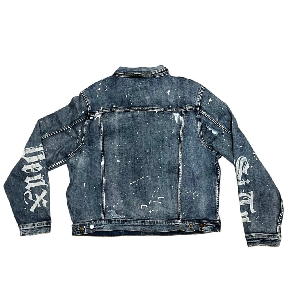 Si Tu Veux Denim Blue Mens Jean Jacket Size XXXL - Thumbnail 5