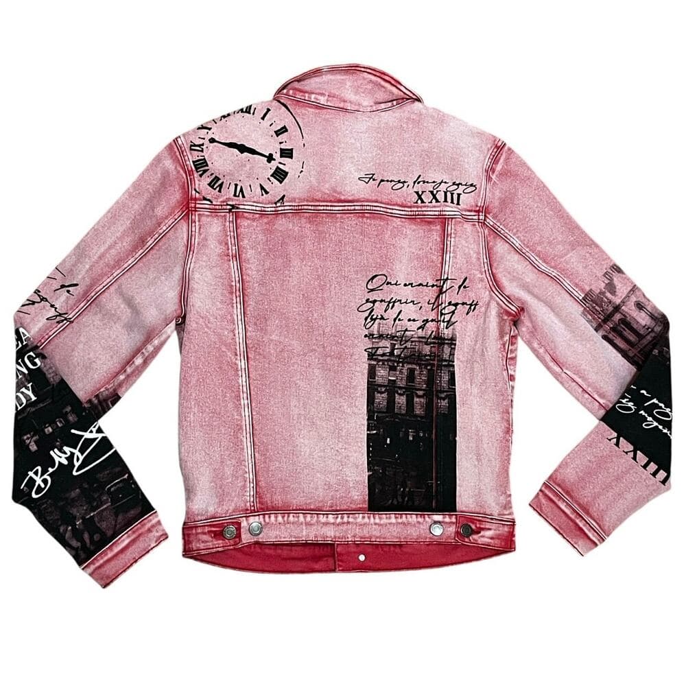 Si tu veux red men’s jeans jacket medium - Thumbnail 4