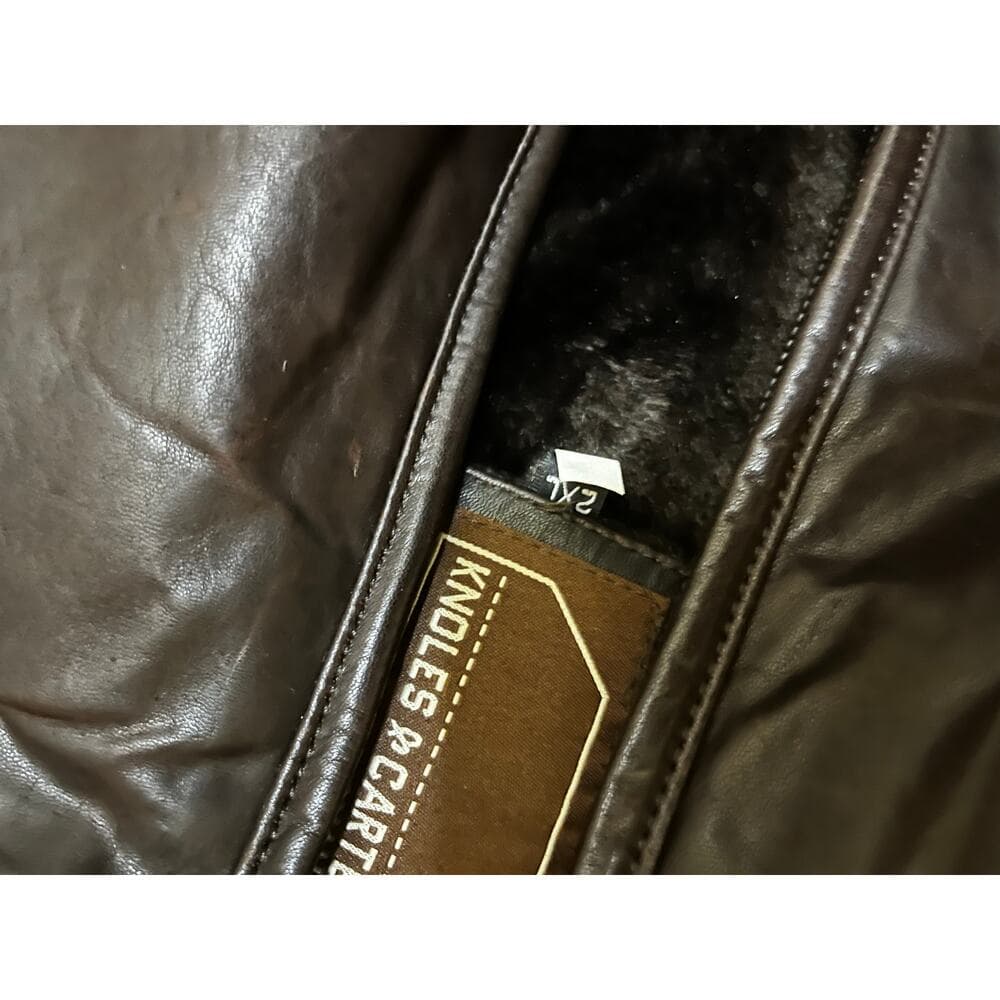 rare vintage knoles & carter leather jacket size 2XL - Thumbnail 3