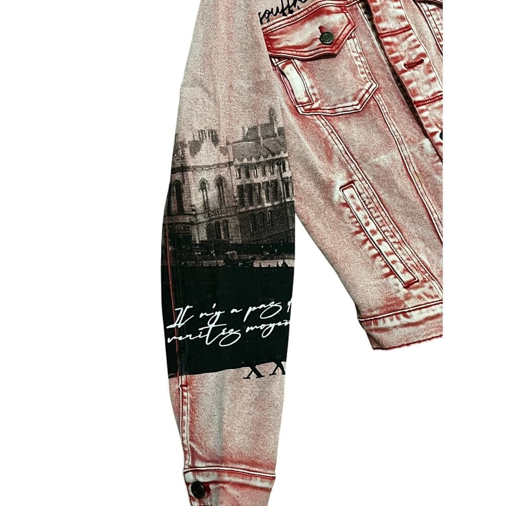 Si tu veux red men’s jeans jacket medium