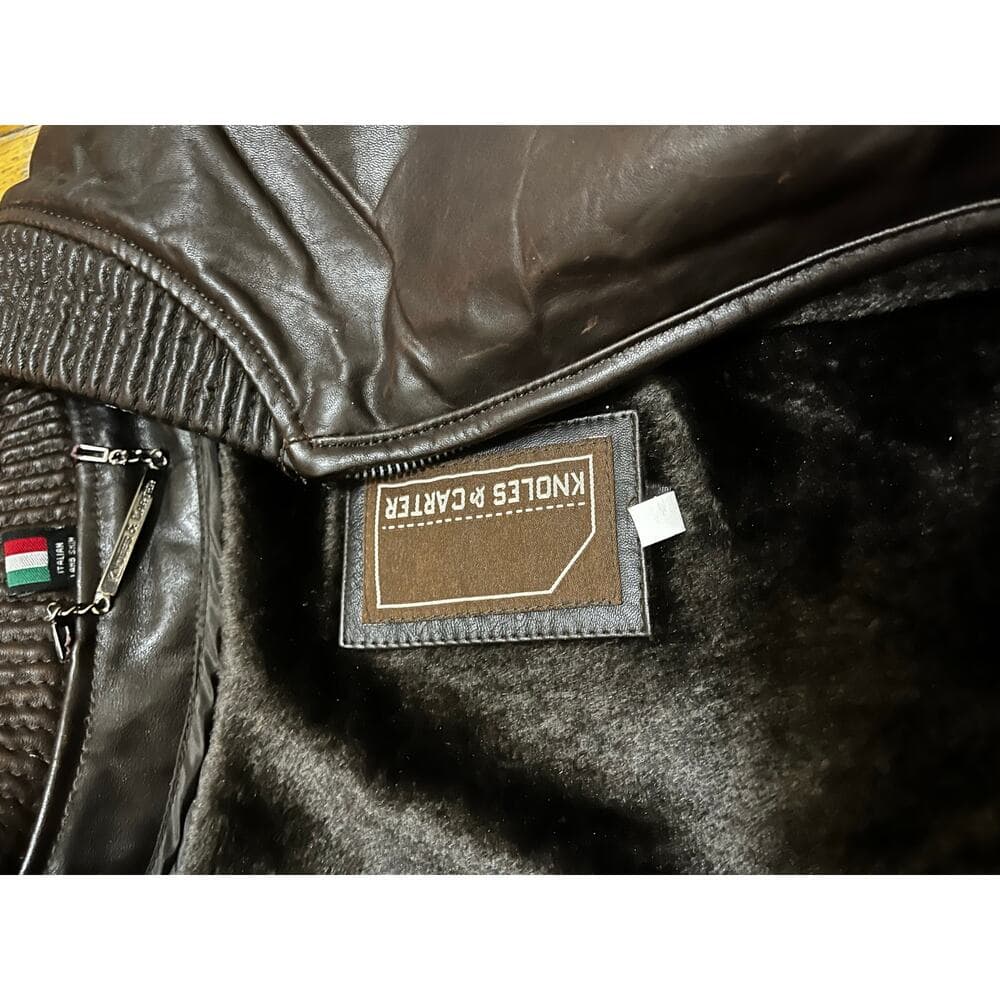 rare vintage knoles & carter leather jacket size 2XL - Thumbnail 2