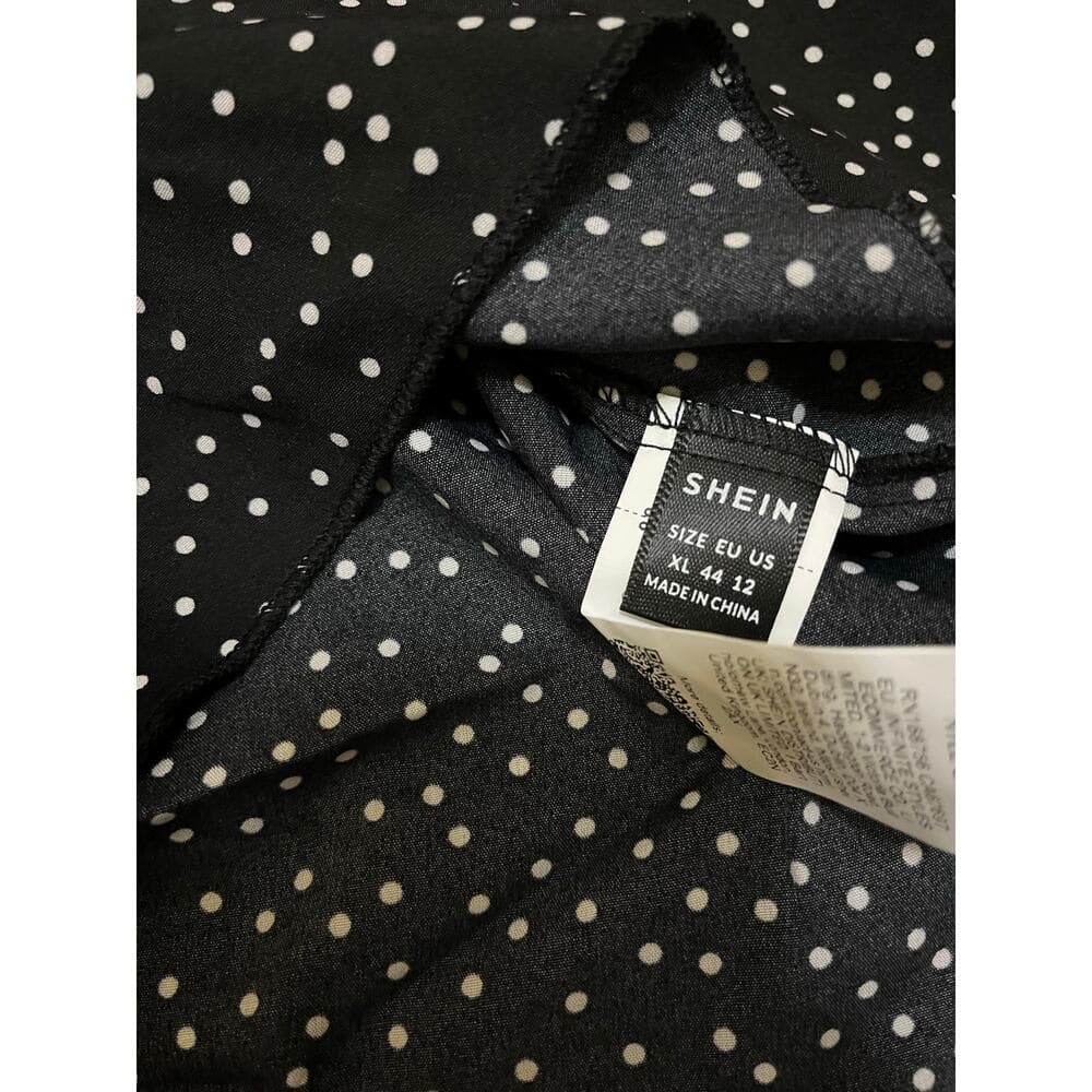 SHEIN Black Women’s Dress With White Dots Size XL