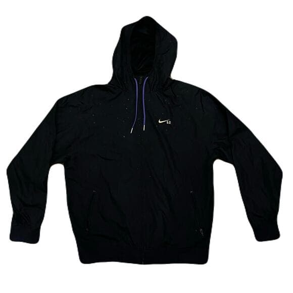 Nike Black Windbreaker Jacket Size Large In Great Condition Purple Hoodie string - Thumbnail 5