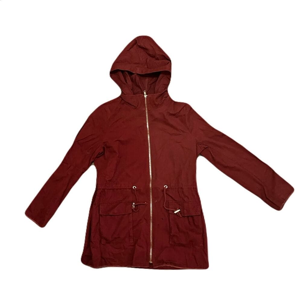 Just fab burgundy woman long jacket size small - Thumbnail 3
