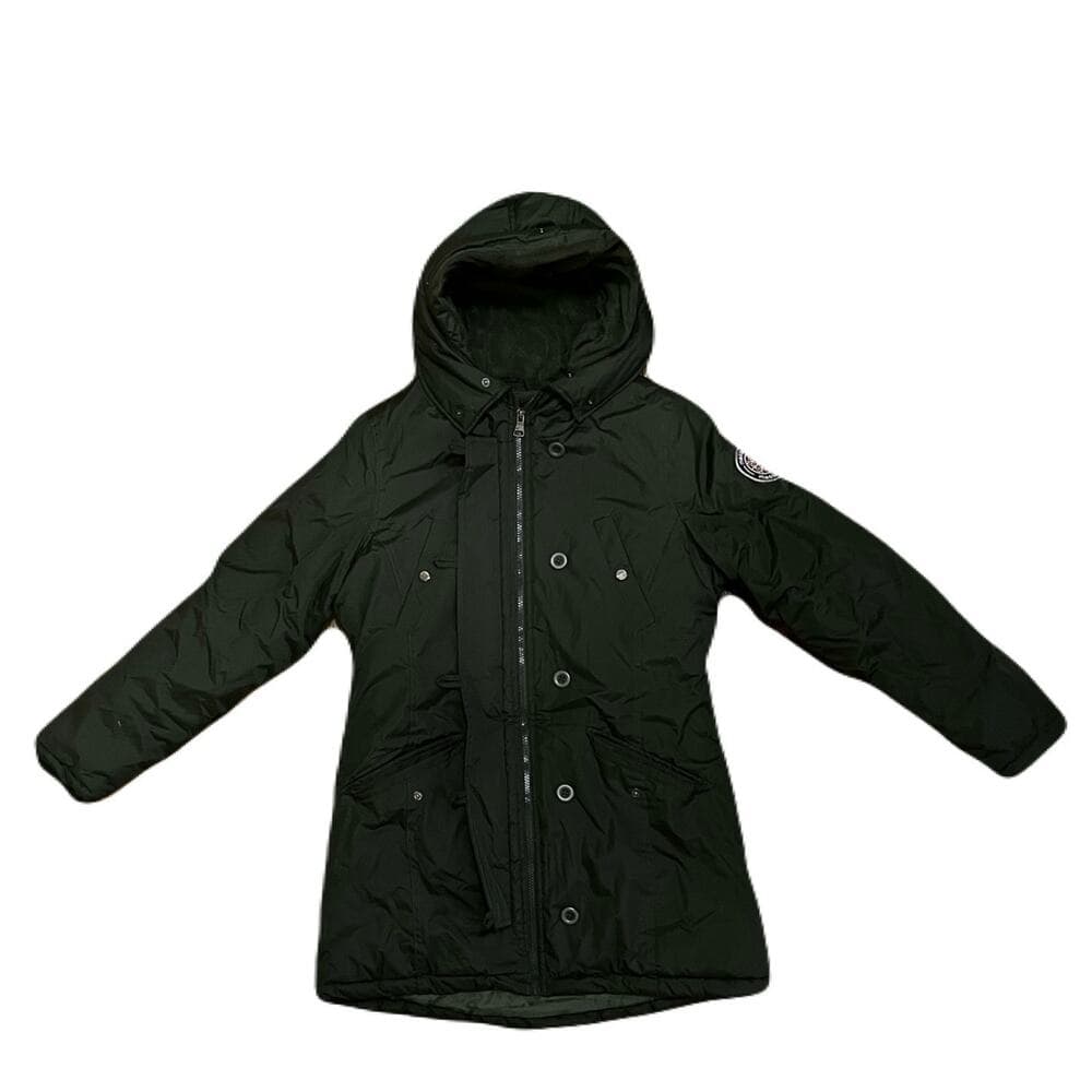 Madden Girl Quilted Soft Lining Long Jacket Multi-Pockets Coat Black Woman’s Med - Thumbnail 4