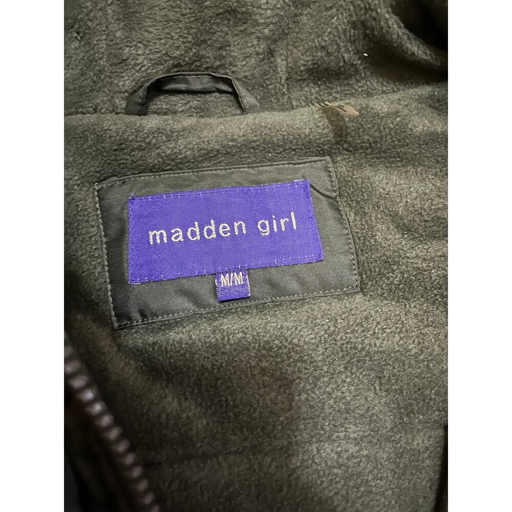 Madden Girl Quilted Soft Lining Long Jacket Multi-Pockets Coat Black Woman’s Med - Thumbnail 2