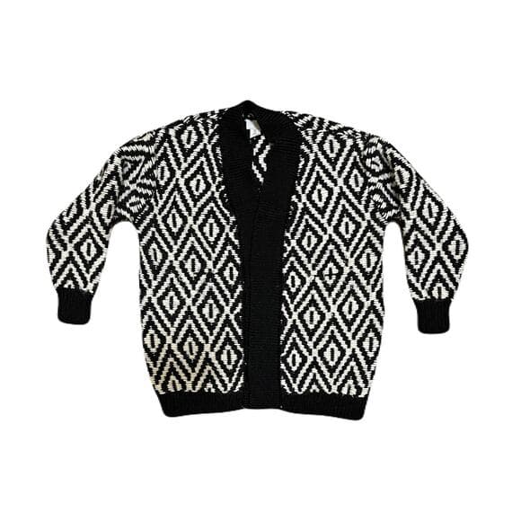 H & M Throw Over Black & White Throw Over Sweater Size Small In - Thumbnail 5