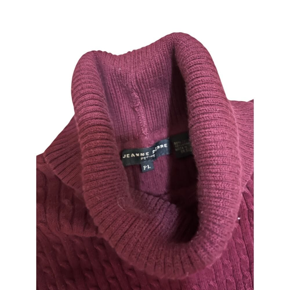 Jeanne Pierre burgundy turtleneck Size PL - Thumbnail 2