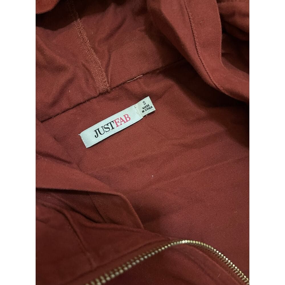 Just fab burgundy woman long jacket size small - Thumbnail 2