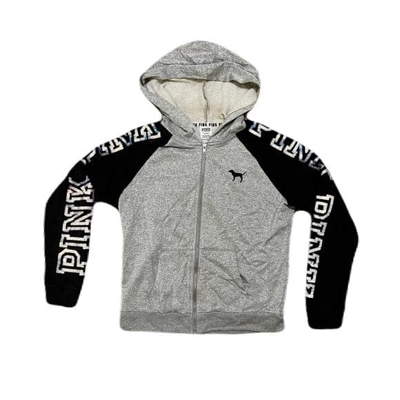 Pink Gray & Black woman hoodie Size Medium - Thumbnail 5