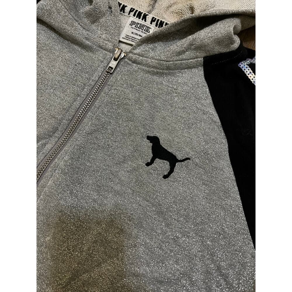 Pink Gray & Black woman hoodie Size Medium - Thumbnail 2