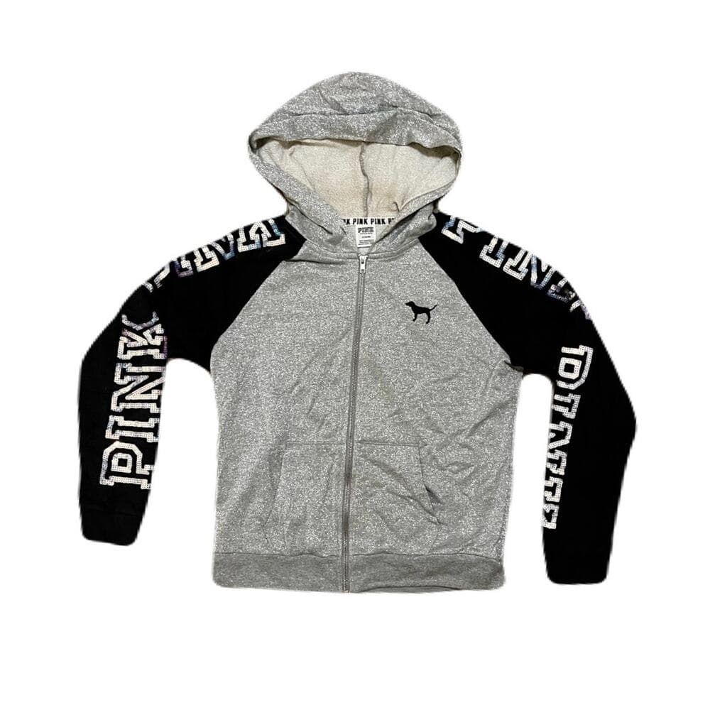 Pink Gray & Black woman hoodie Size Medium - Thumbnail 4