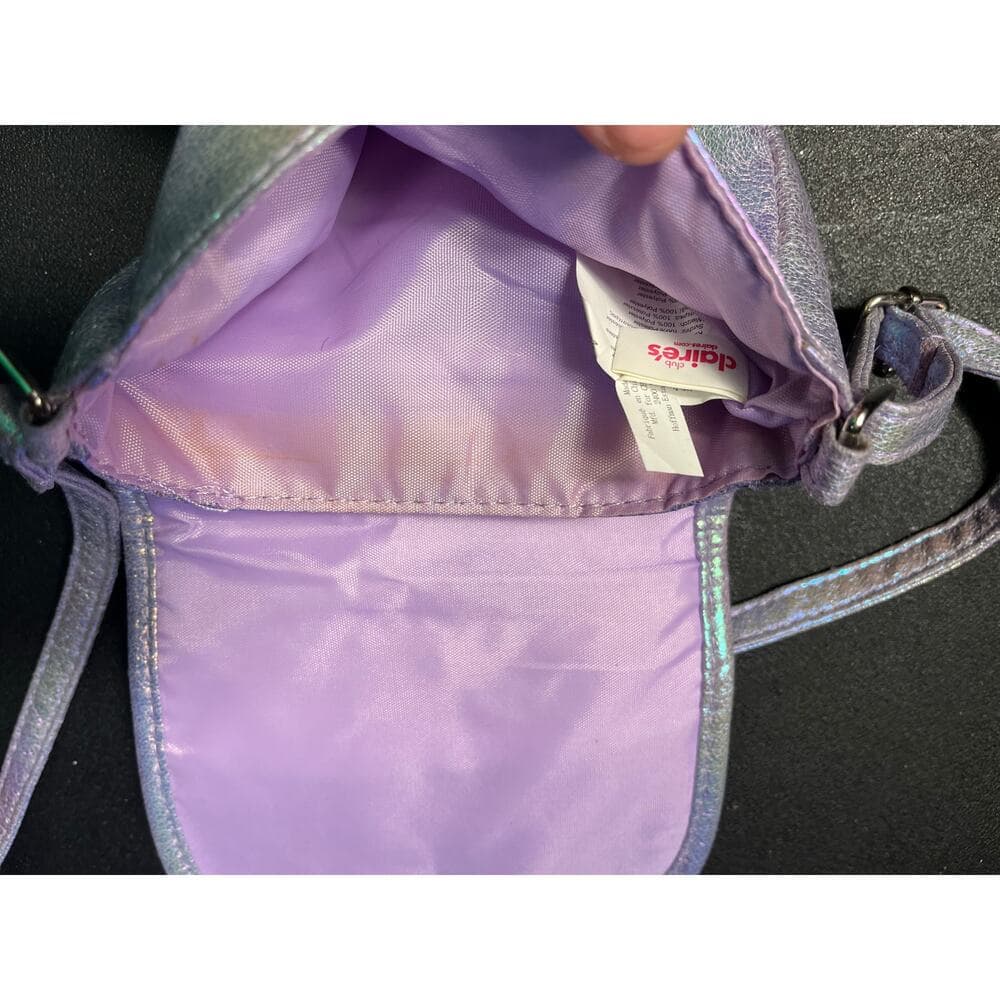Clair’s Kids purple mini unicorn bag 5” L X 6” W - Thumbnail 3