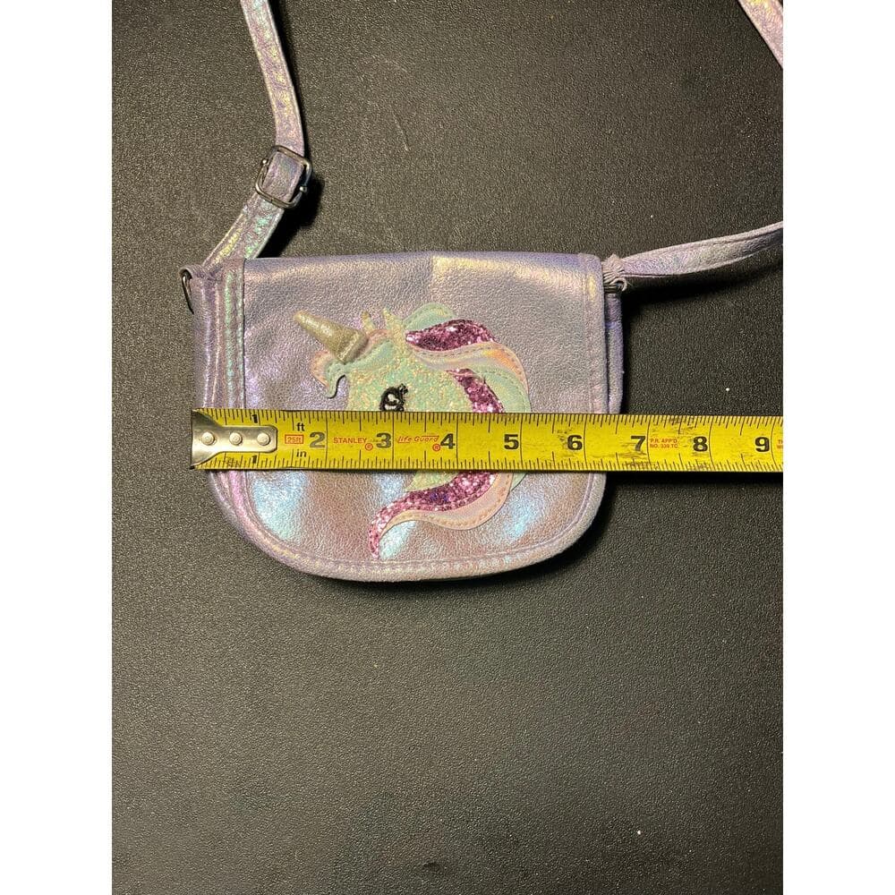 Clair’s Kids purple mini unicorn bag 5” L X 6” W - Thumbnail 2
