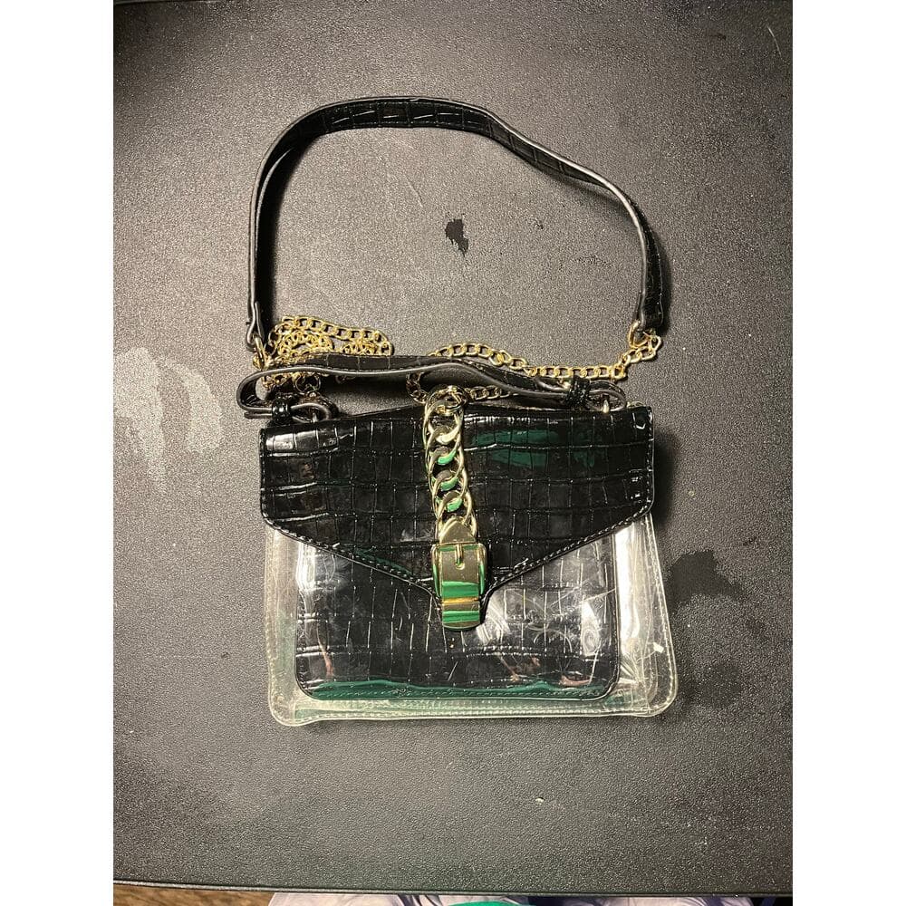 See thru & Black Women’s Bag 9” W X 6” L - Thumbnail 2