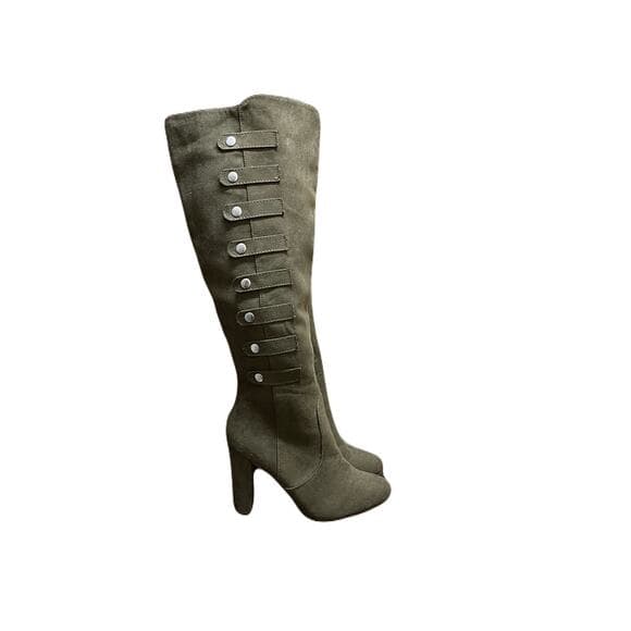 Just Fabulous Olive Green Long Boots Size 8.5 - Thumbnail 10