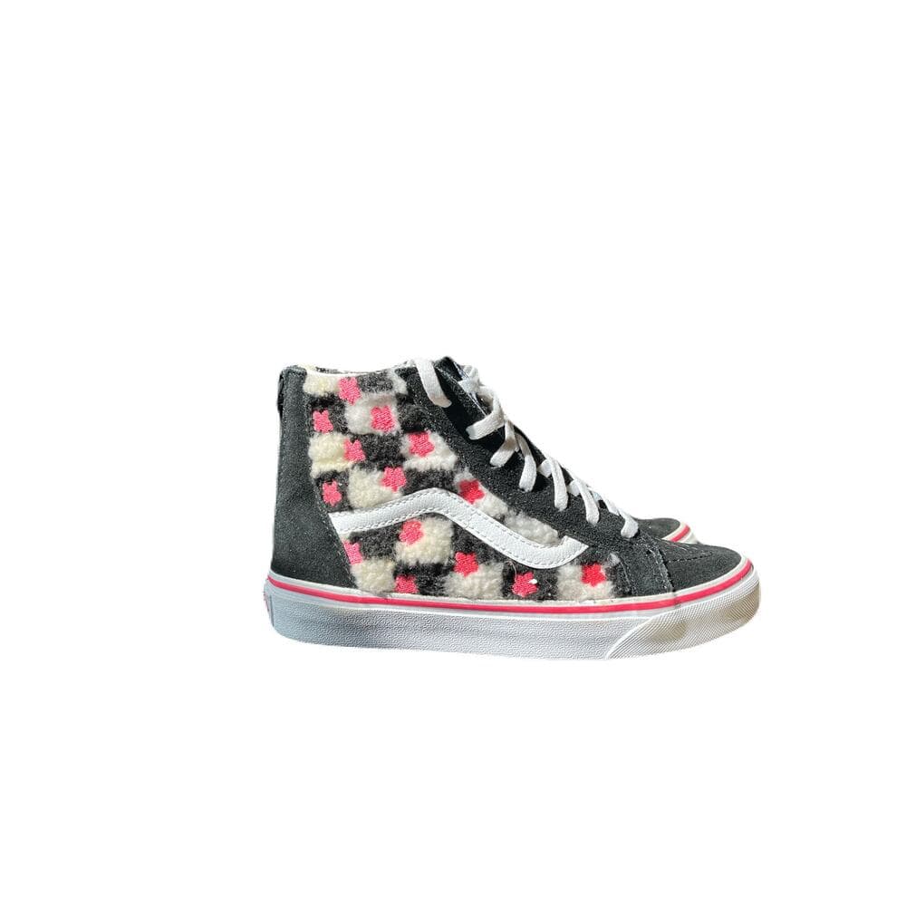 VANS SK8 Hi Zippered Pink-Stars Fuzzy-Checks 507698 Kids Size 3 - Thumbnail 7