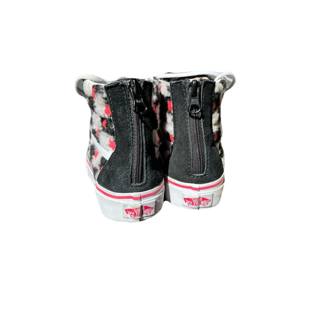 VANS SK8 Hi Zippered Pink-Stars Fuzzy-Checks 507698 Kids Size 3 - Thumbnail 5