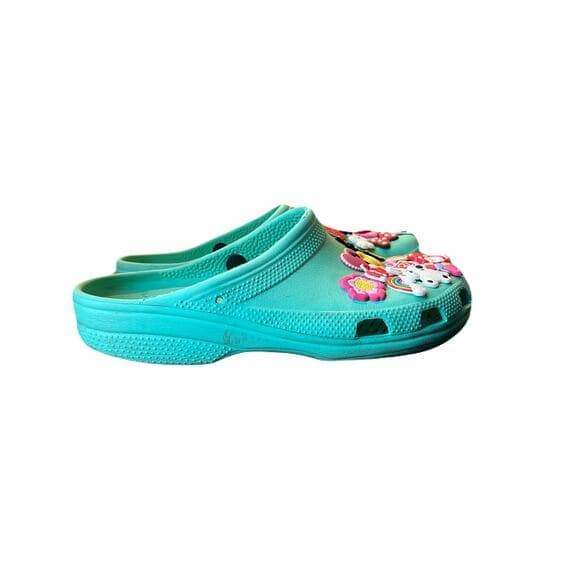 Crocs Women’s Teal Slippers Size 8 Missing The Back Strap - Thumbnail 7