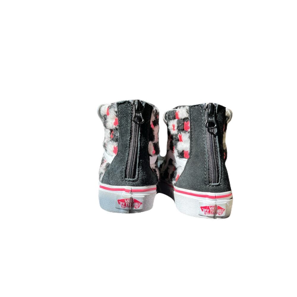 VANS SK8 Hi Zippered Pink-Stars Fuzzy-Checks 507698 Kids Size 3 - Thumbnail 3
