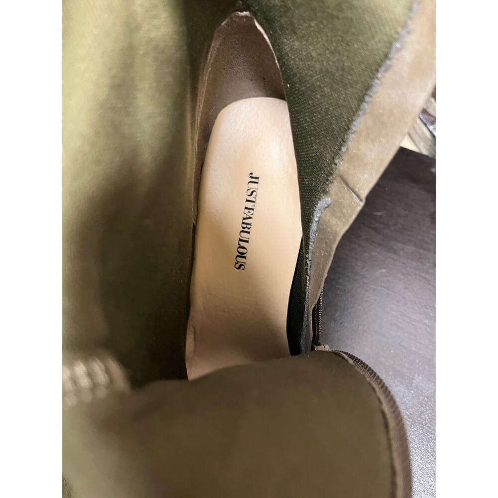 Just Fabulous Olive Green Long Boots Size 8.5 - Thumbnail 6