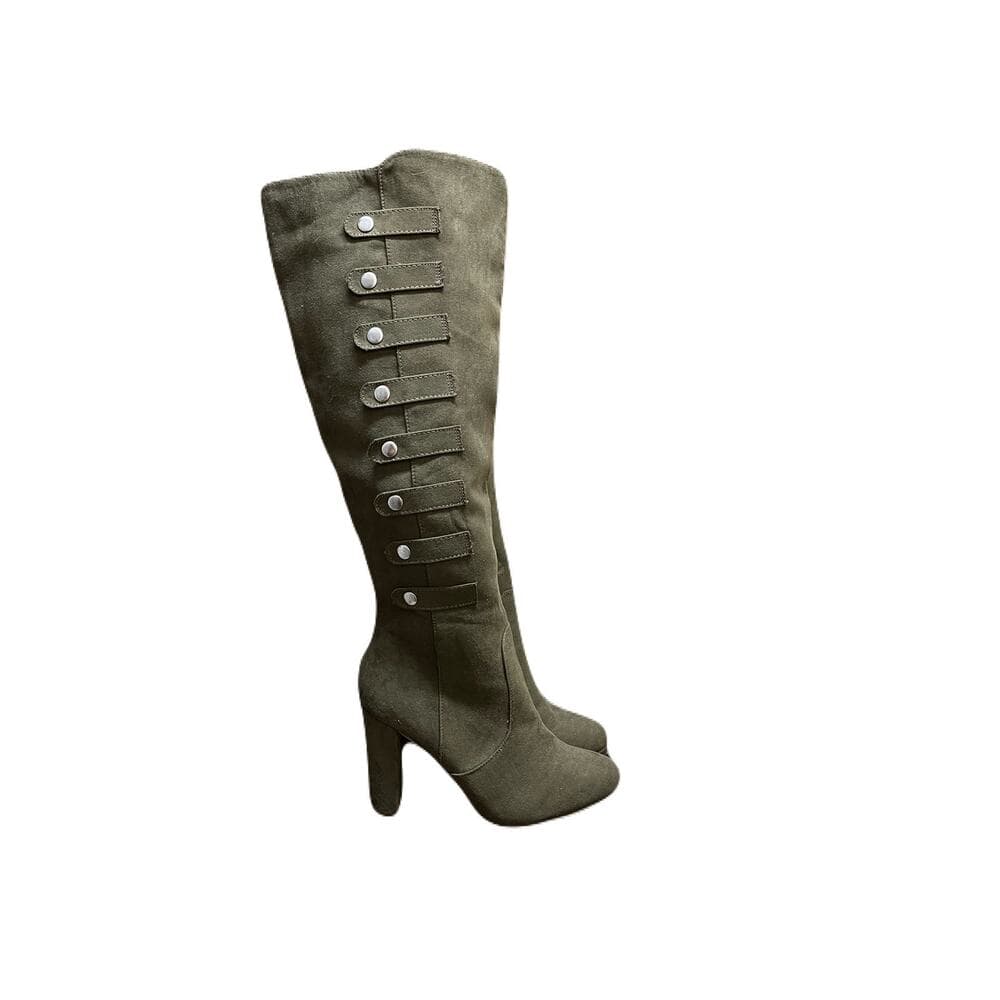 Just Fabulous Olive Green Long Boots Size 8.5 - Thumbnail 9