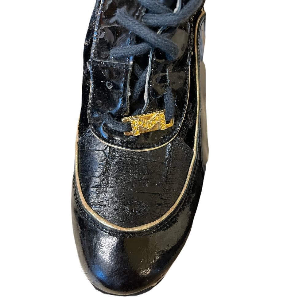 Black Women’s Boot, Shoes With Gold Lining Size 10 - Thumbnail 7