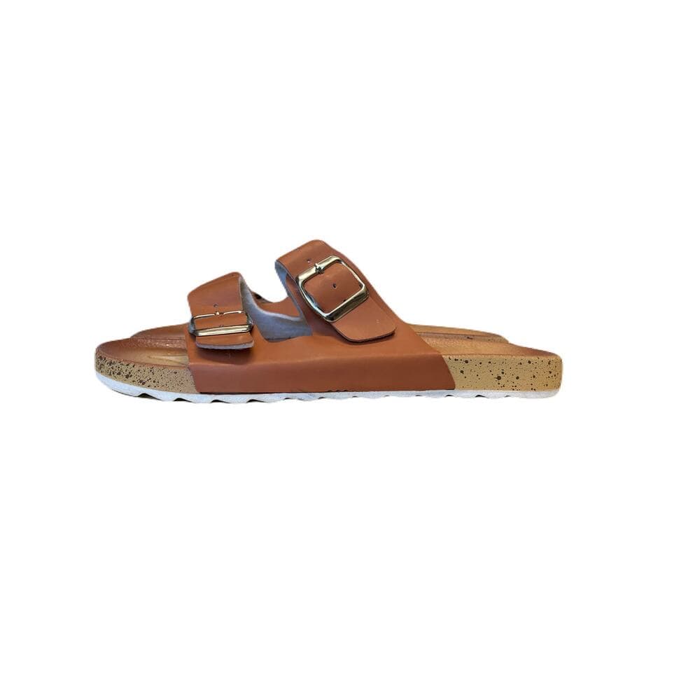 Womens Size 10 Tan Buckle Sandals - Slip On - Flip Flop Shoes - Thumbnail 4
