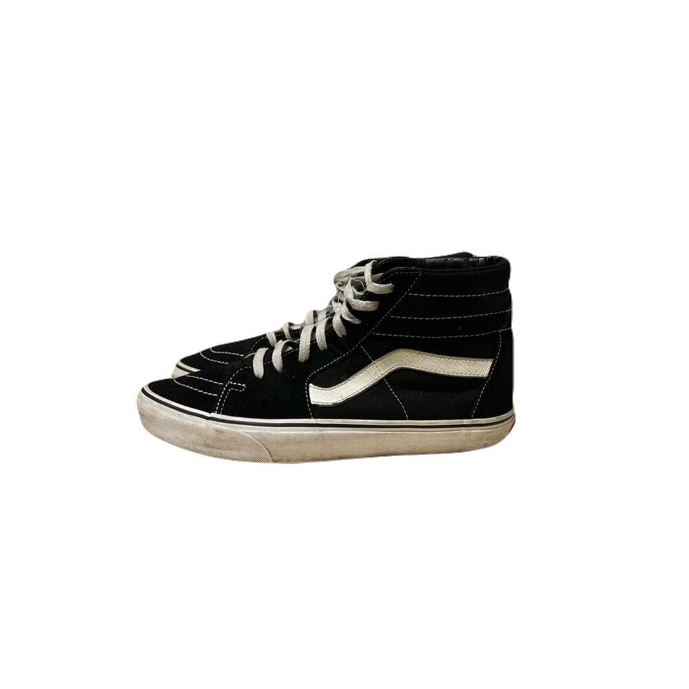Vans Men’s Size 10 Sk8-Hi Black Lace Up High Sneakers Distressed - Thumbnail 2