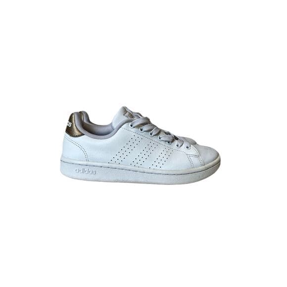 Adidas Advantage Kids Size 6 Shoes White Brown Athletic Low Trainer Sneakers - Thumbnail 6