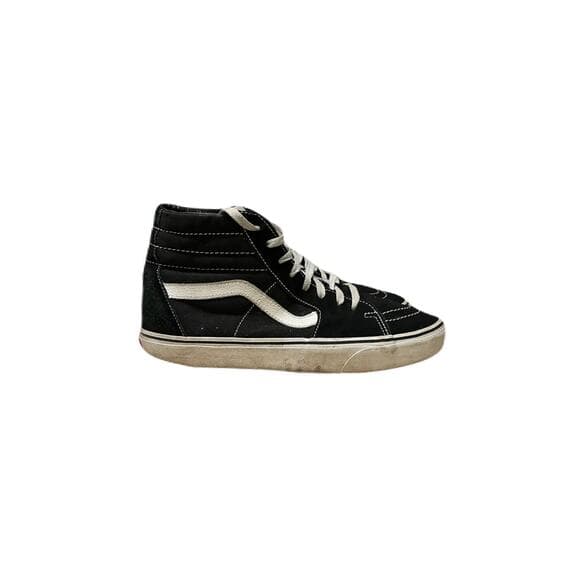 Vans Men’s Size 10 Sk8-Hi Black Lace Up High Sneakers Distressed - Thumbnail 7