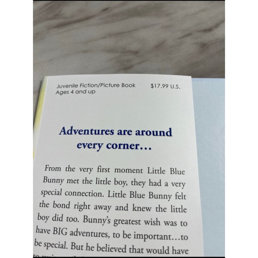 Little Blue Bunny Hardcover Book by Erin Guendelsberger - Thumbnail 3