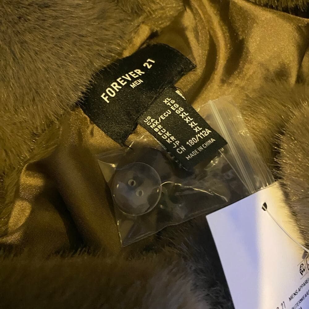 Forever 21 Brown Faux Fur Men’s coat XL - Thumbnail 4