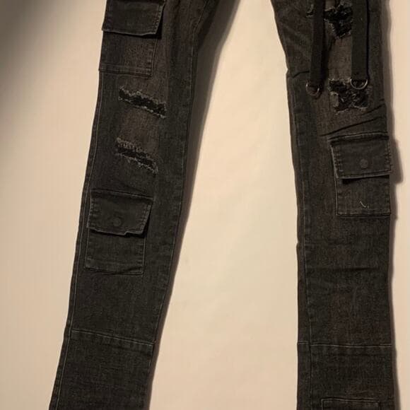 Si Tu Veux Superstack Black Wash Mens Jeans Size 40 - Thumbnail 9