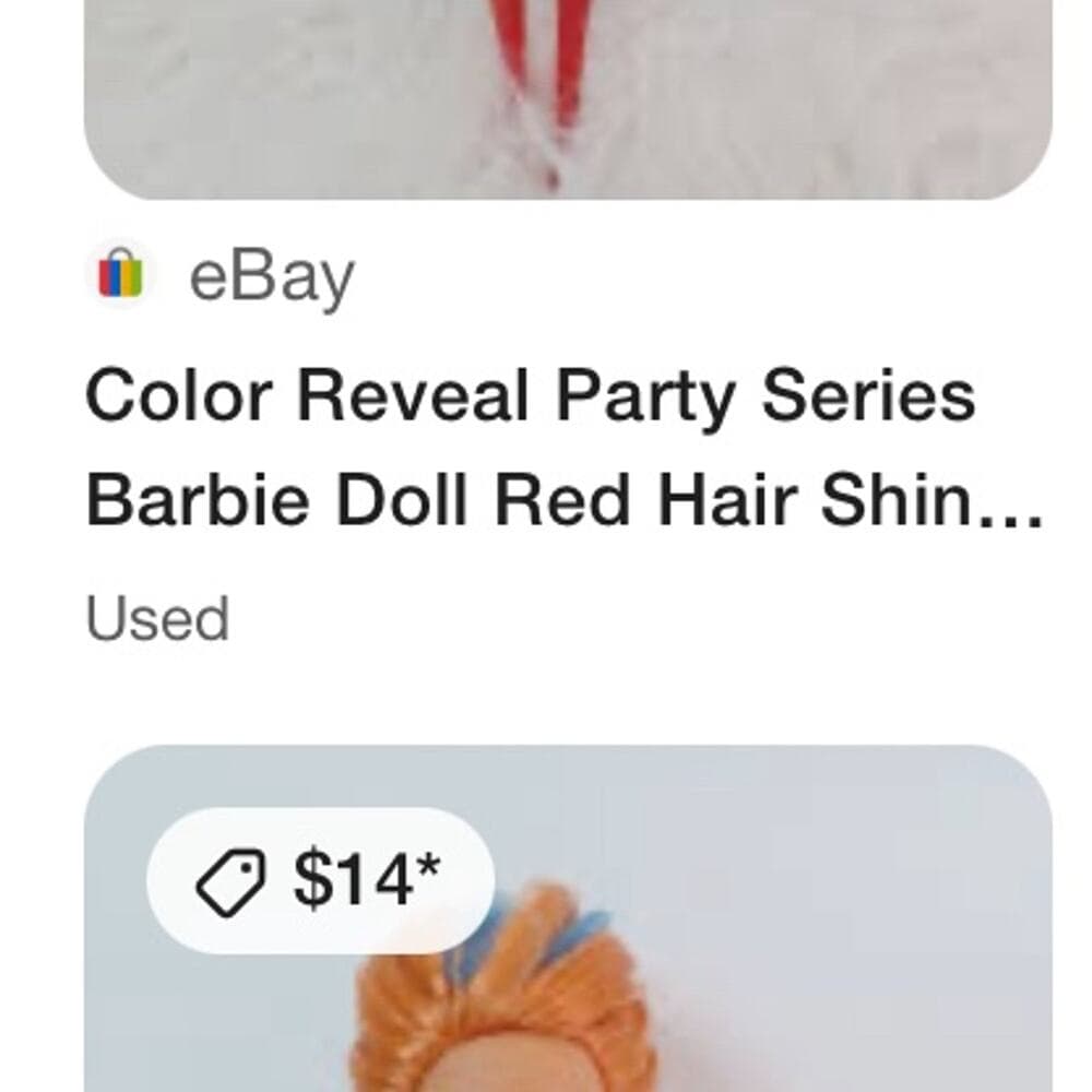 Color Reveal Party Series Barbie Doll Red Hair Shiny Glitter Blue Confetti 2020 - Thumbnail 3