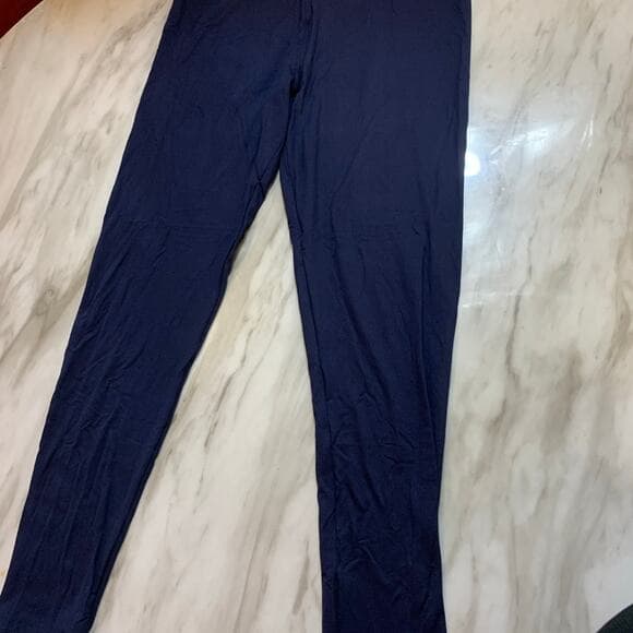 Navy Women's Leggings Size Large X Large - Thumbnail 4