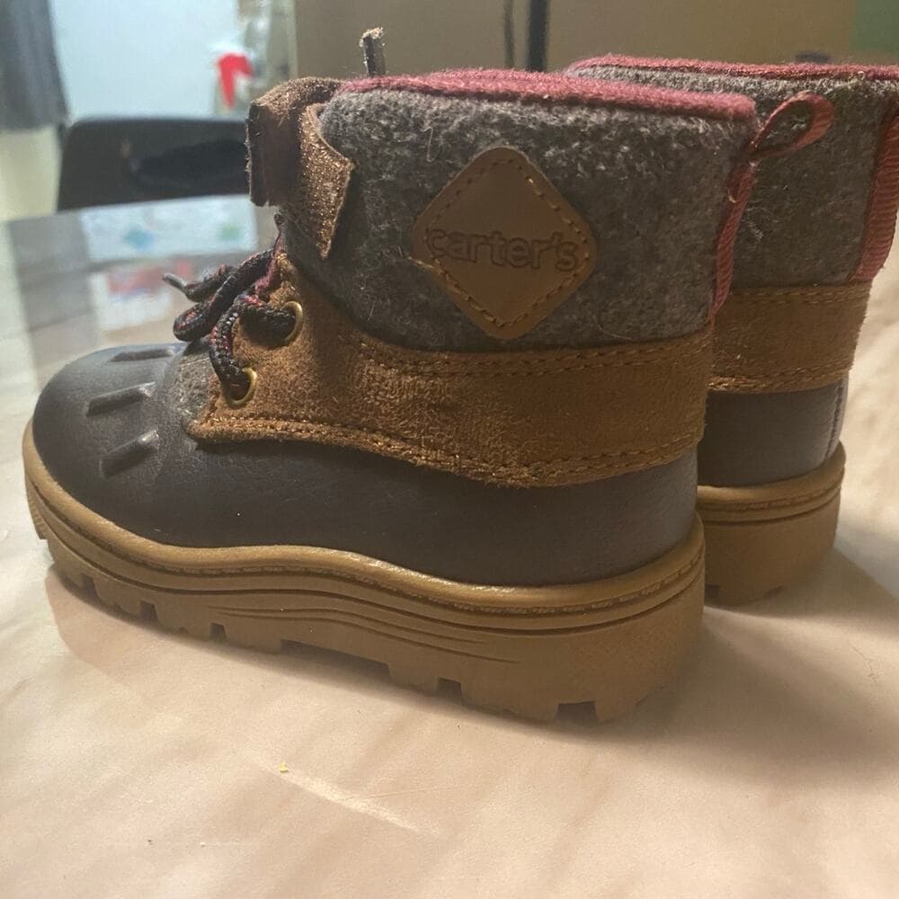 Carter's Brown/Black Toddler Duck Boots Size 7 - Thumbnail 2