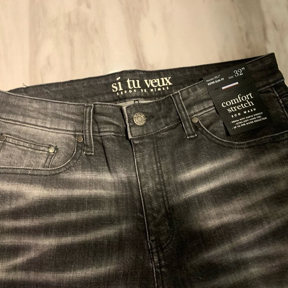 Si Tu Veux Superstack Black Mens Jeans Size 32 - Thumbnail 3