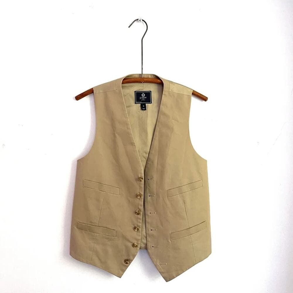 Vintage J. Crew New York Beige Vest - Thumbnail 5