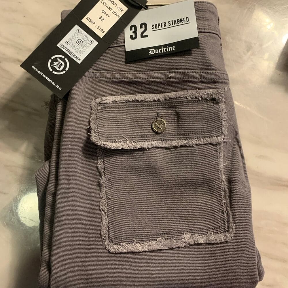 Doctrine Superstack Grey Mens Jeans Size 32 - Thumbnail 6