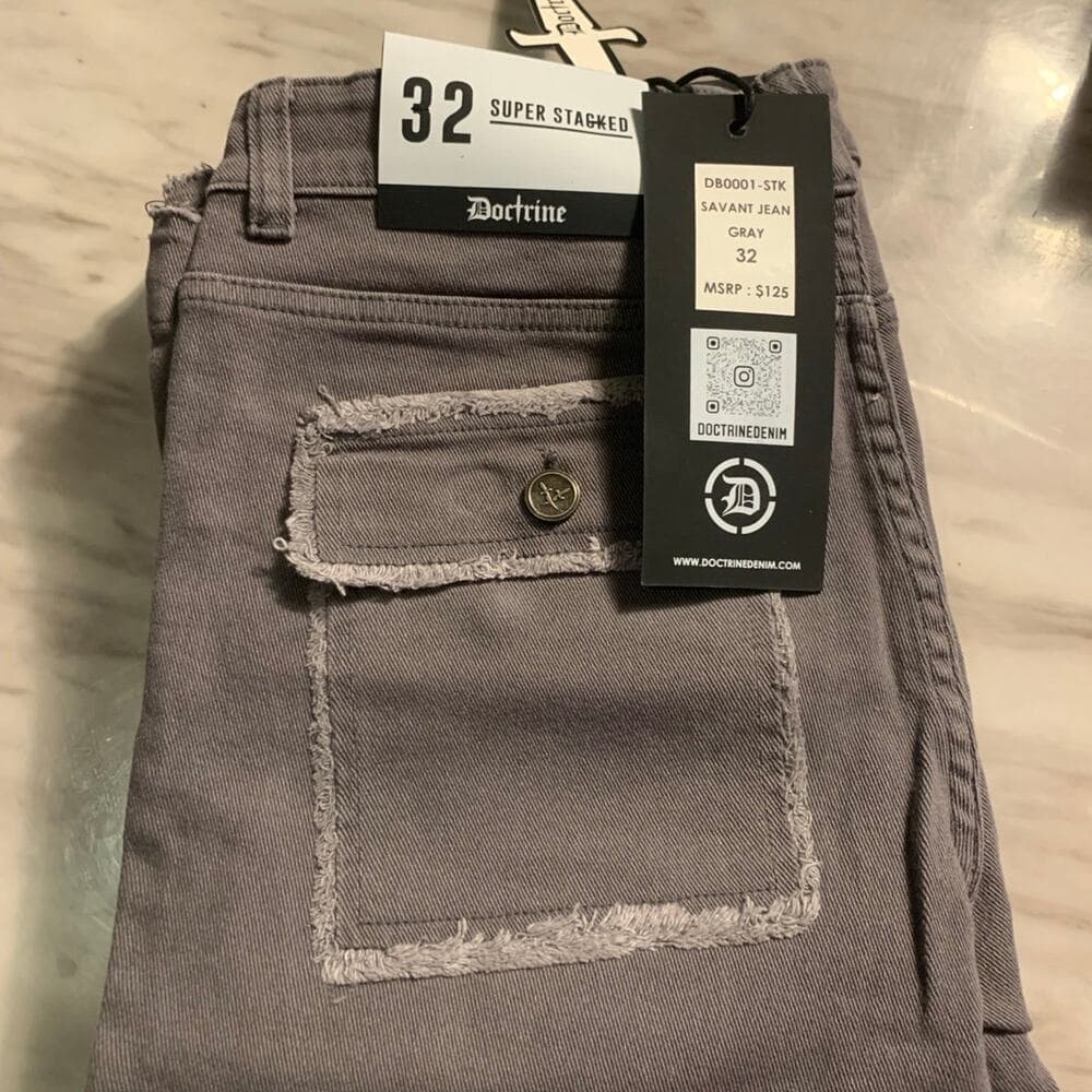 Doctrine Superstack Grey Mens Jeans Size 32 - Thumbnail 7