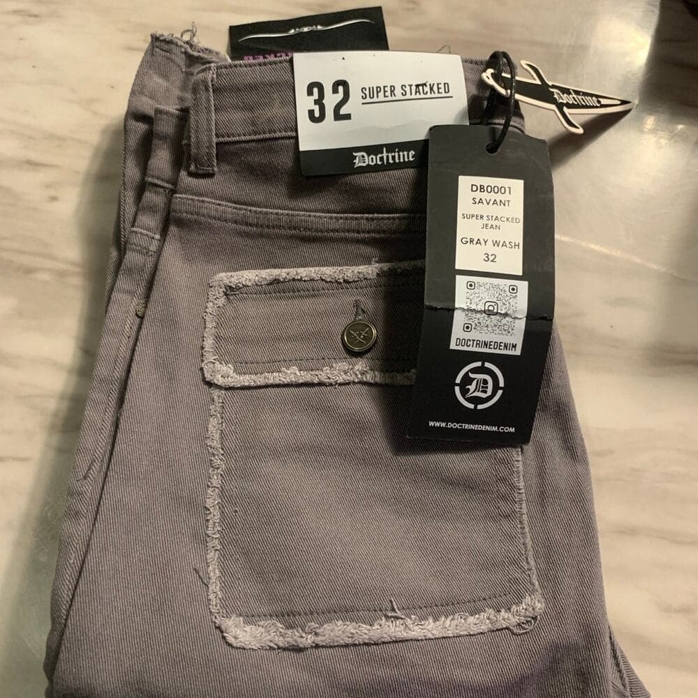 Doctrine Superstack Grey Mens Jeans Size 32 - Thumbnail 7