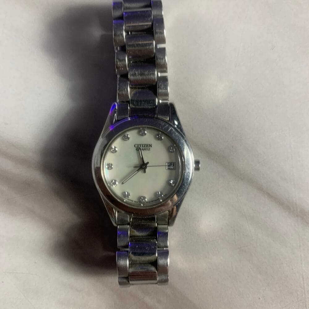 Citizen Women's Dress MOP Dial Steel Bracelet Swarovski Crystal Watch - Thumbnail 3